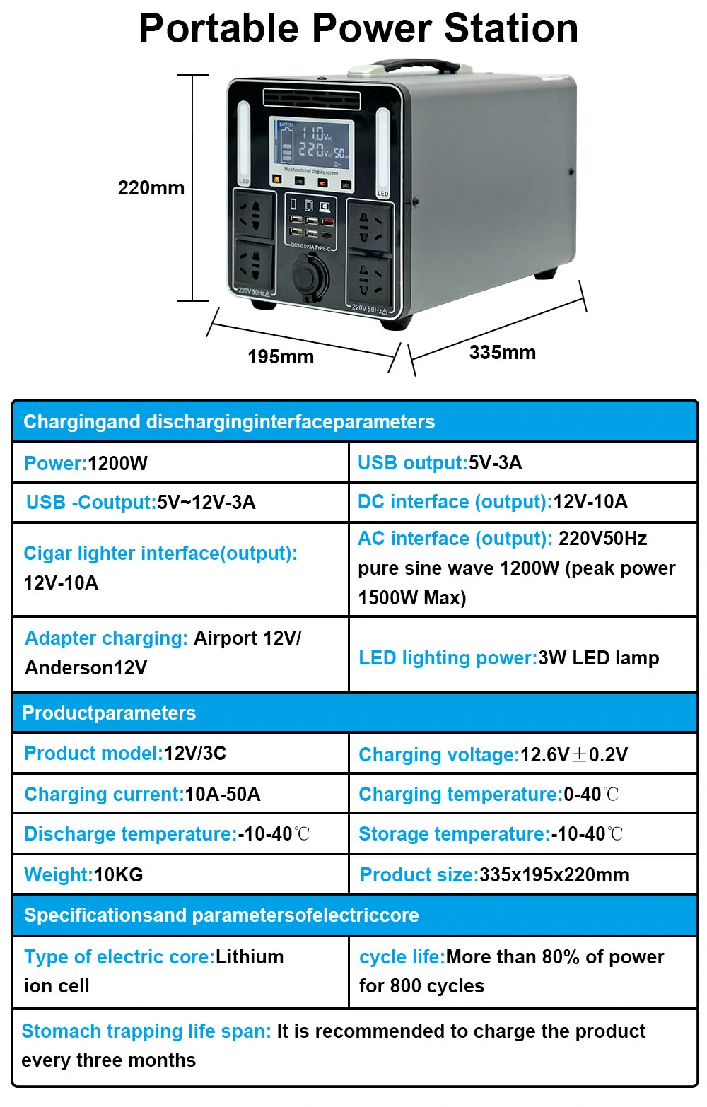 Solar Generator 200W 300W 500W 600W 1000W 2000W Outdoor Bank Portable Solar LiFePO4 Portable Power Station